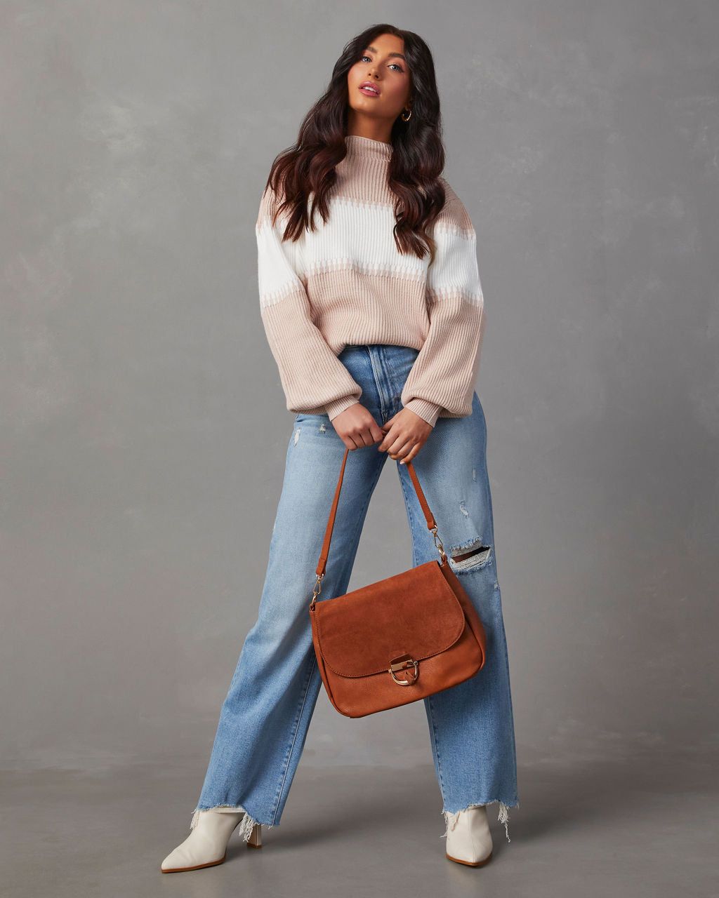 Figueroa Striped Mock Neck Sweater sold by Vici product image thumbnail 5