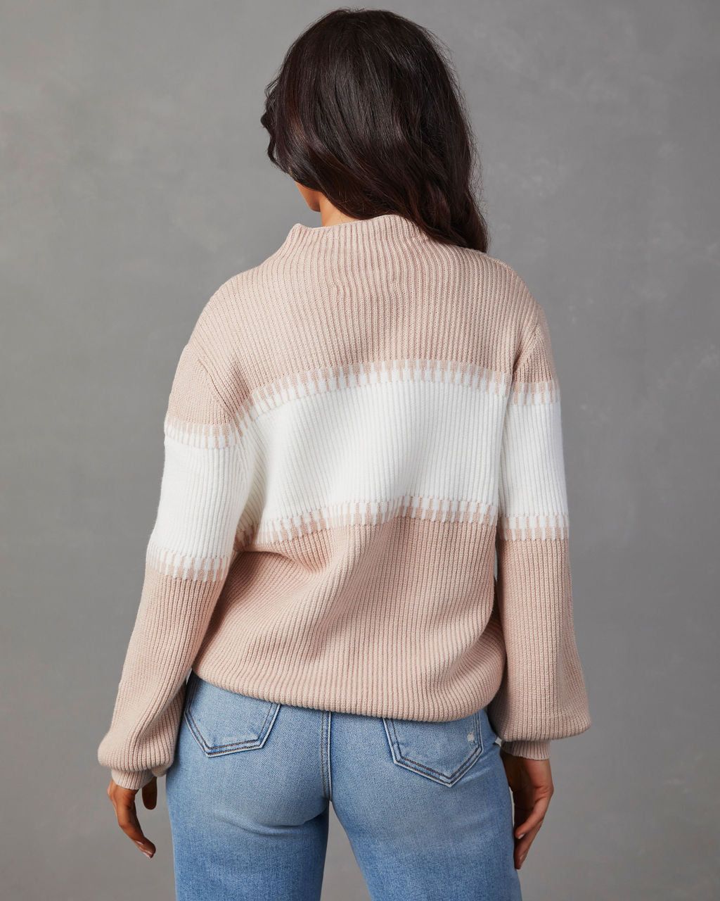 Figueroa Striped Mock Neck Sweater sold by Vici product image thumbnail 4