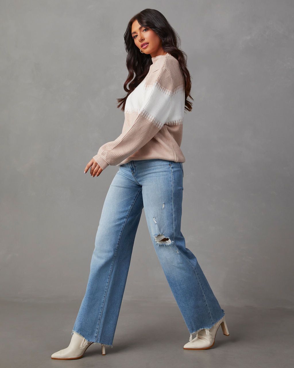 Figueroa Striped Mock Neck Sweater sold by Vici product image thumbnail 3