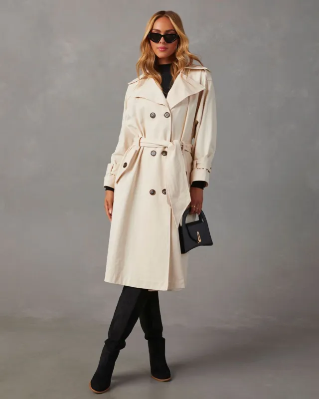 Bogart Trench Coat - Cream sold by Vici
