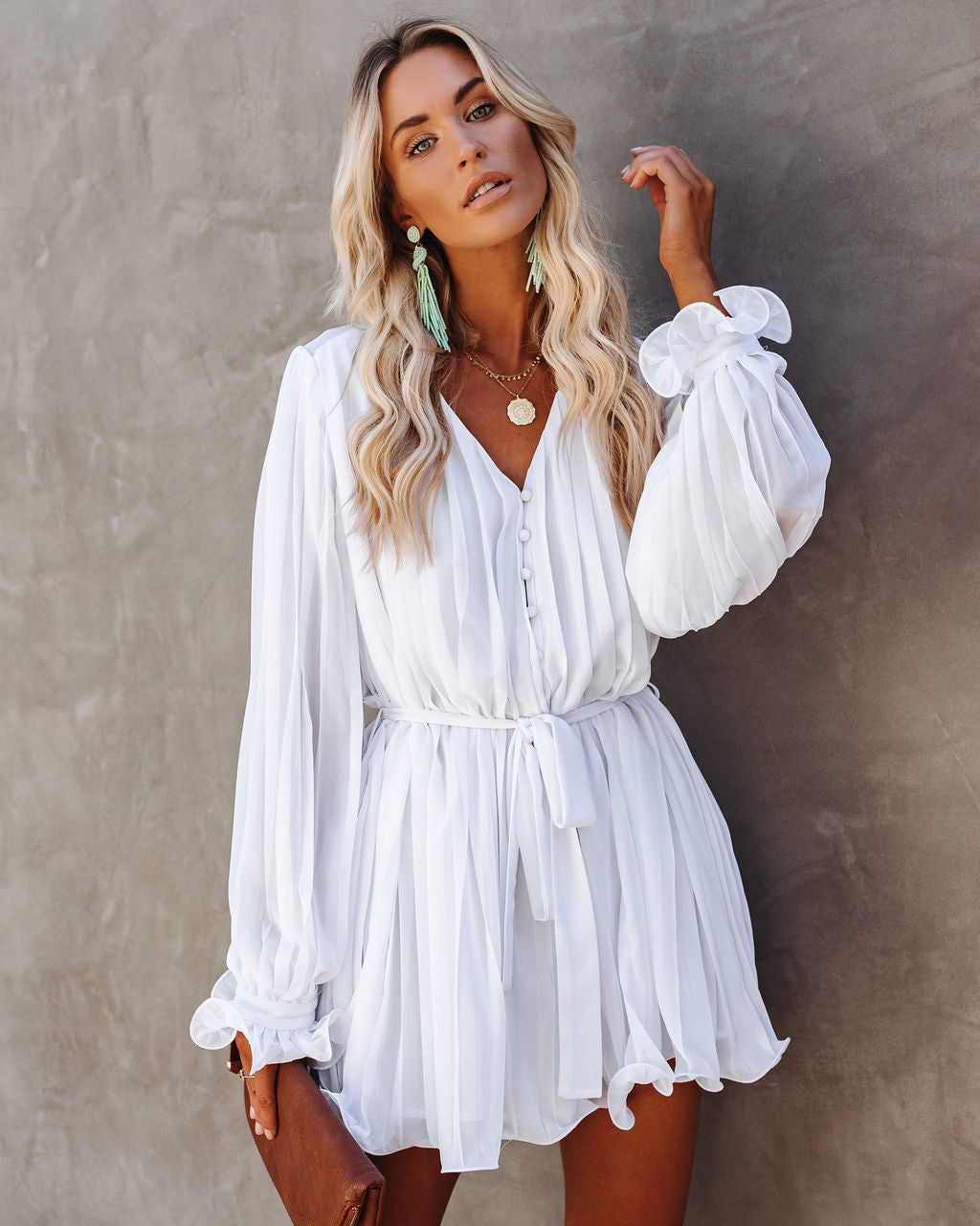 Found Love Pleated Romper - White - SALE sold by Vici product image thumbnail 9