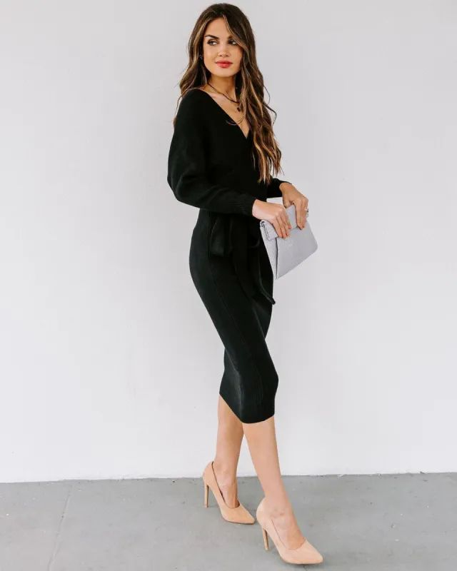 Yara Drape Knit Midi Sweater Dress sold by Vici