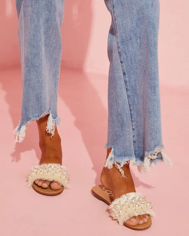 Carys Pearl Embellished Sandals sold by Vici