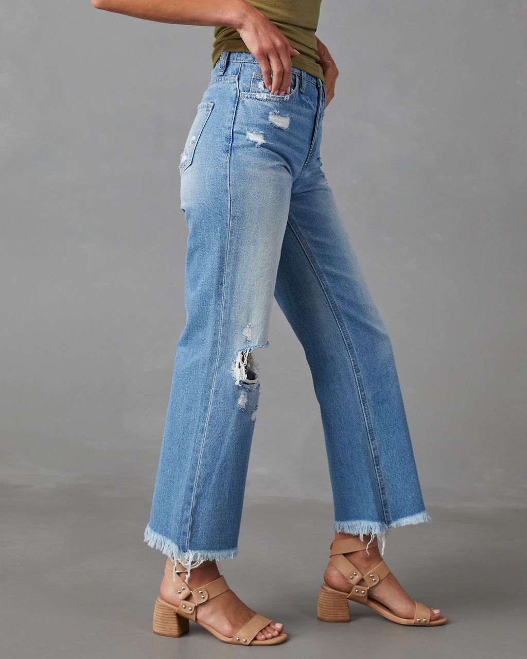 Daniela Distressed High Rise Flare Jeans sold by Vici product image thumbnail 3