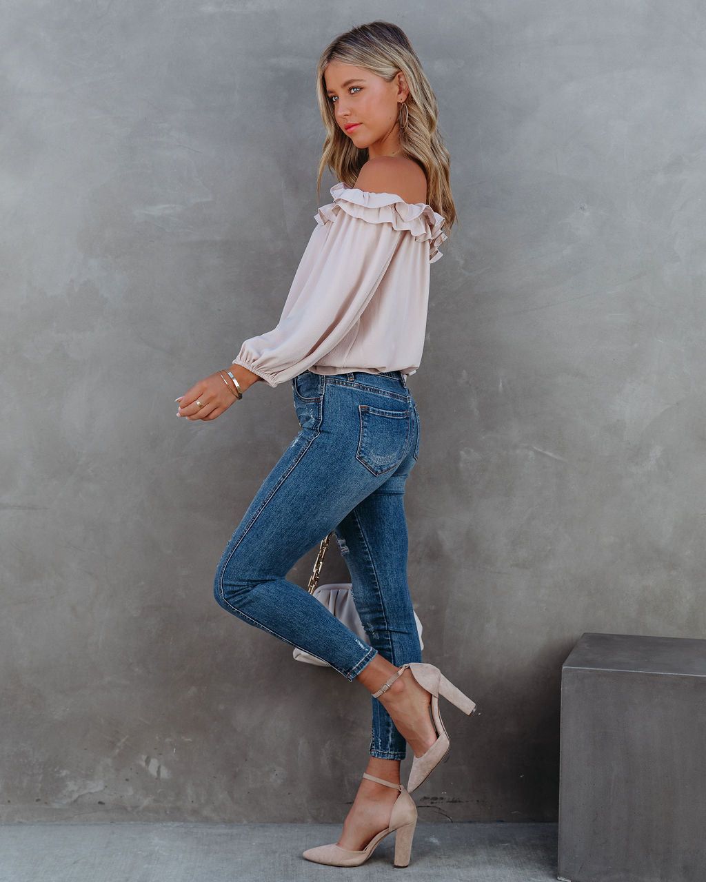 Lalette Off The Shoulder Ruffle Blouse - Ecru - FINAL SALE sold by Vici product image thumbnail 7