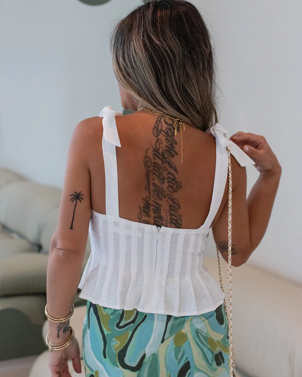 Rubina Pleated Shoulder Tie Top sold by Vici product image thumbnail 3