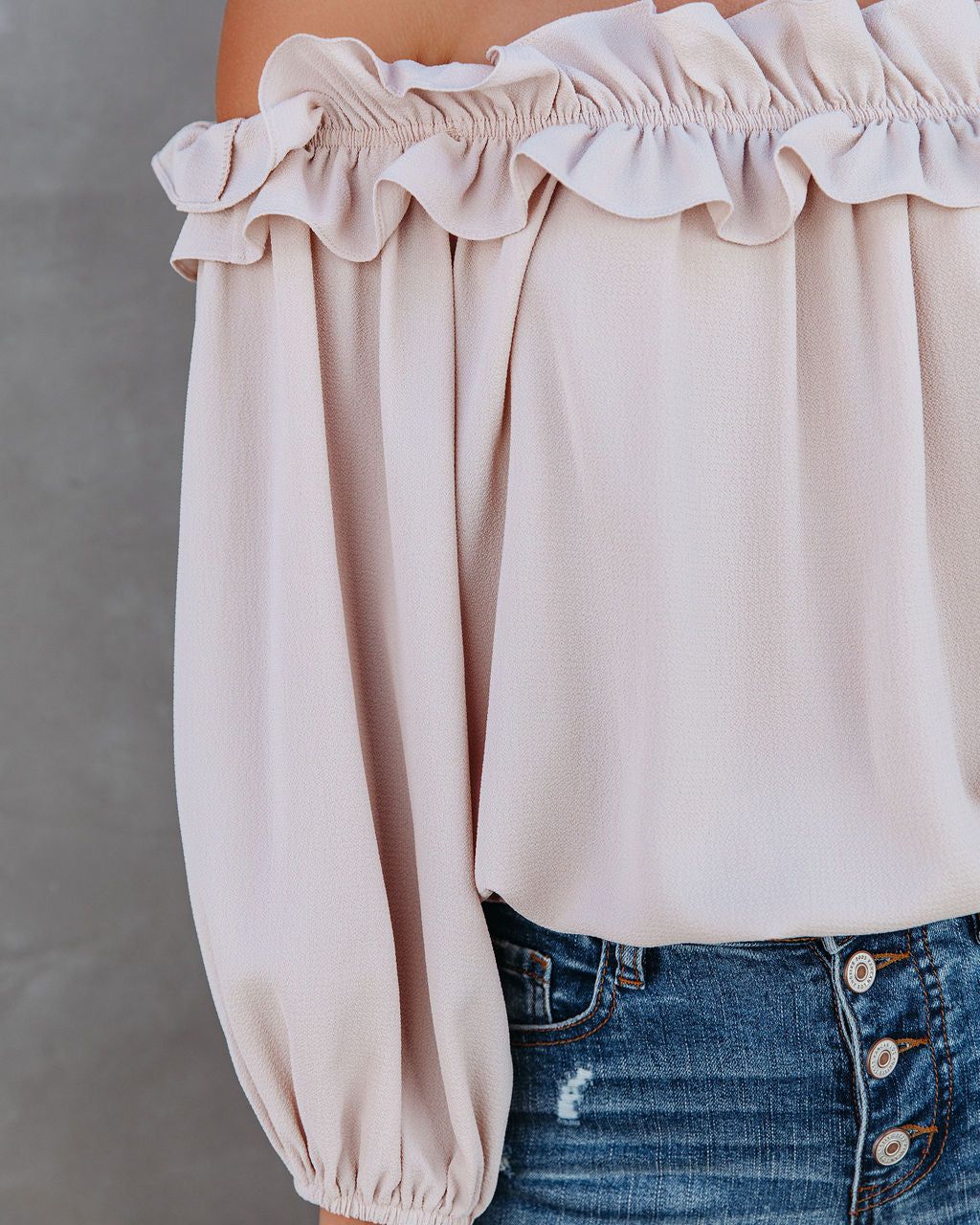 Lalette Off The Shoulder Ruffle Blouse - Ecru - FINAL SALE sold by Vici product image thumbnail 4
