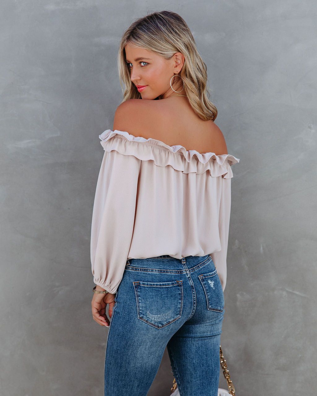 Lalette Off The Shoulder Ruffle Blouse - Ecru - FINAL SALE sold by Vici product image thumbnail 2