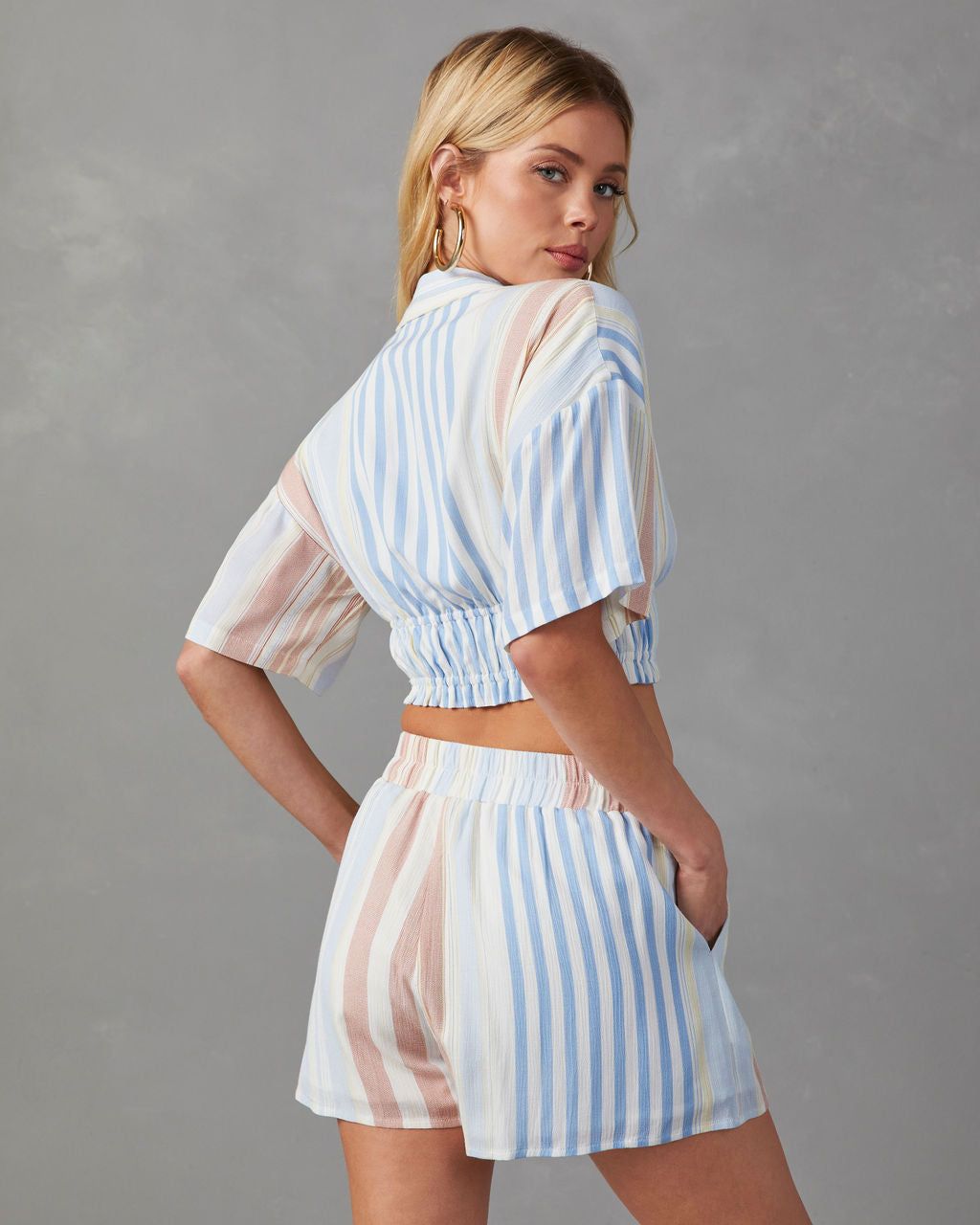 Coastal Shores Striped Pocketed Shorts - Multi sold by Vici product image thumbnail 4