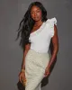Raine One Shoulder Ruffle Blouse sold by Vici