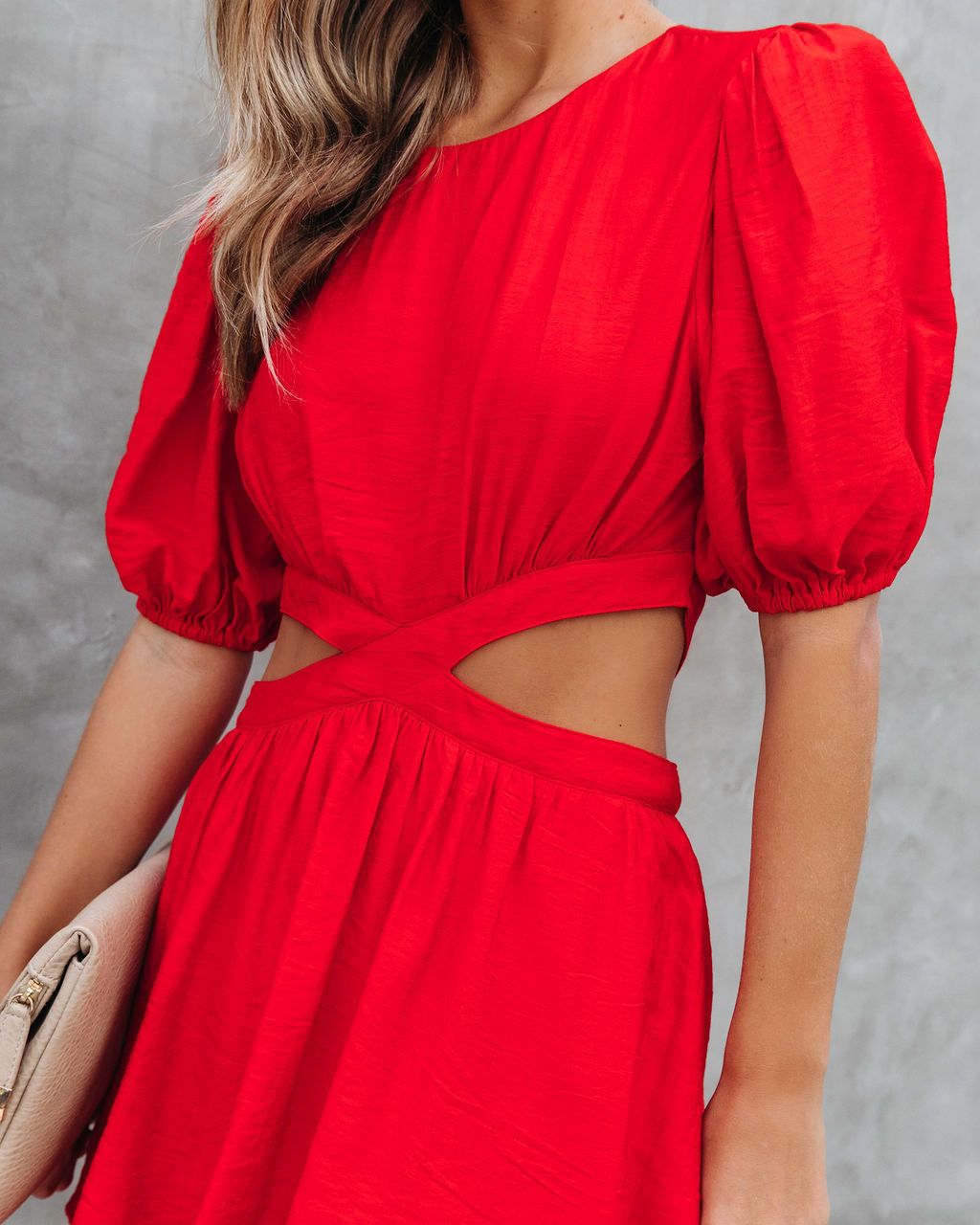 Roselynn Side Cutout Tiered Mini Dress - Red - FINAL SALE sold by Vici product image thumbnail 2