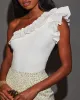 Raine One Shoulder Ruffle Blouse sold by Vici