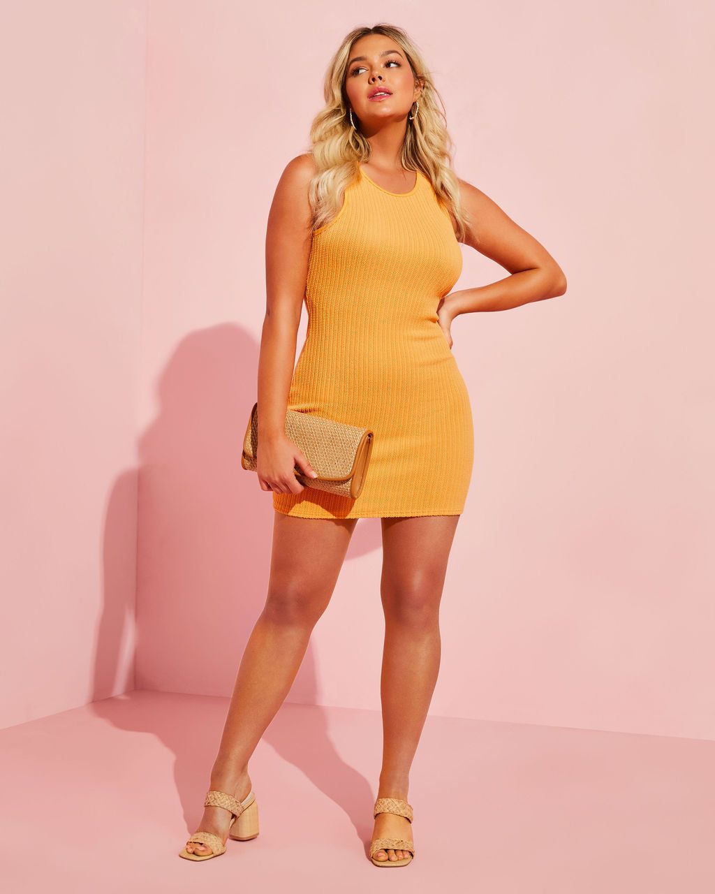 Gelato Cotton Knit Mini Dress - Orange - FINAL SALE sold by Vici product image thumbnail 6