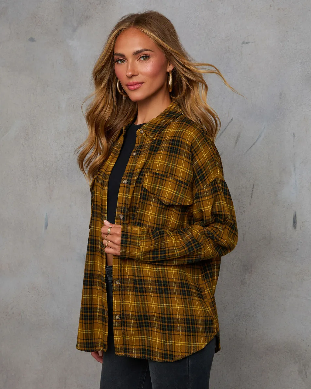 Weekend Groove Plaid Button Down Top sold by Vici product image thumbnail 3