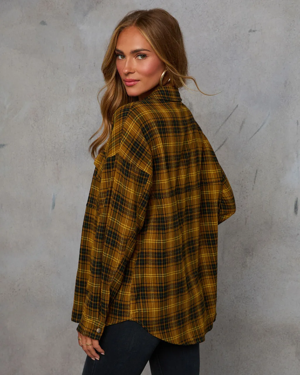 Weekend Groove Plaid Button Down Top sold by Vici product image thumbnail 4
