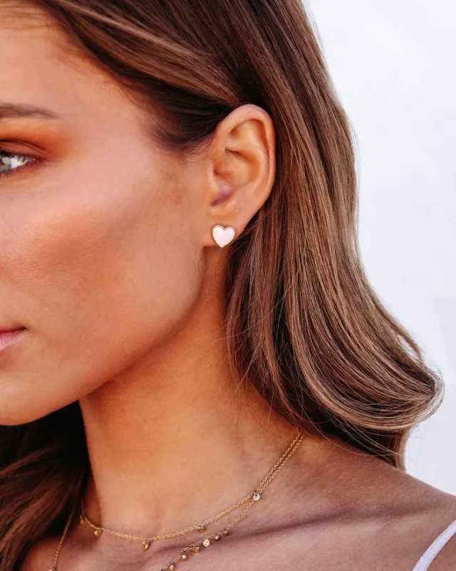 Heart You Studs - Pink - SALE sold by Vici