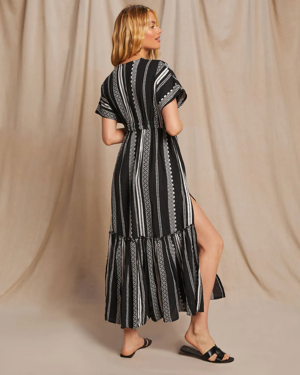 Arden Embroidered Cinched Waist Midi Dress sold by Vici product image thumbnail 4