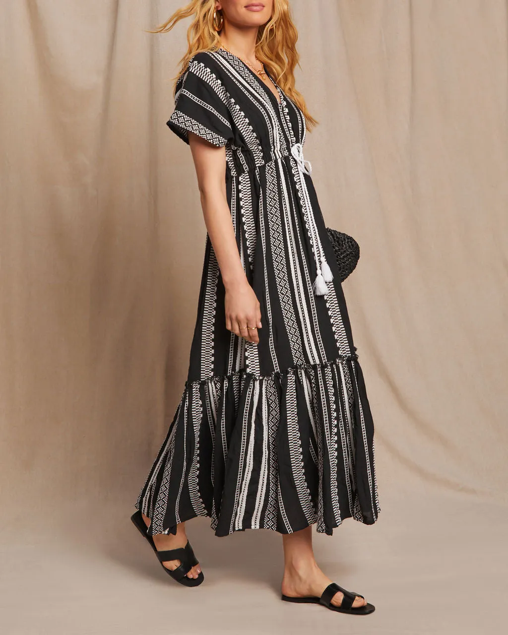 Arden Embroidered Cinched Waist Midi Dress sold by Vici product image thumbnail 2