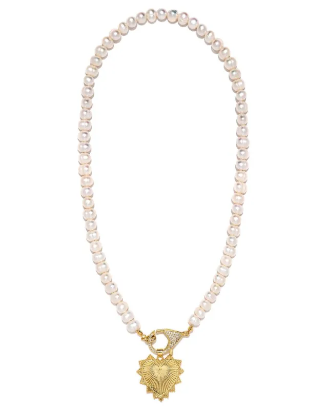 Such A Sweetheart Pearl Necklace - FINAL SALE sold by Vici