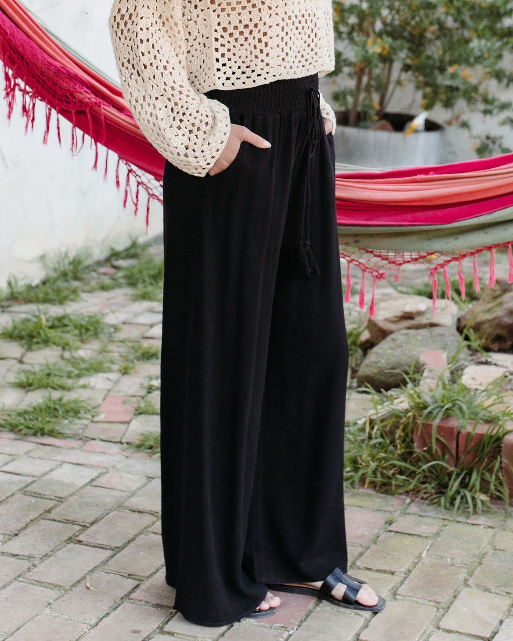 Ciara Pocketed Smocked Wide Leg Pants sold by Vici product image thumbnail 5