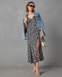 Madeira Floral Maxi Dress - Black - FINAL SALE sold by Vici