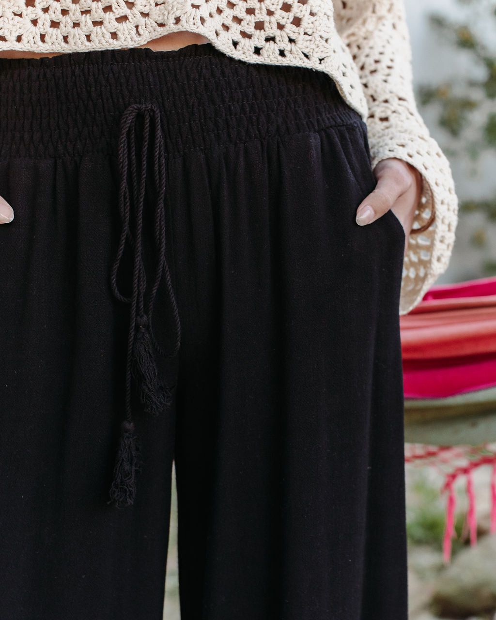 Ciara Pocketed Smocked Wide Leg Pants sold by Vici product image thumbnail 2