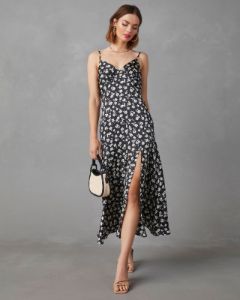 Madeira Floral Maxi Dress - Black - FINAL SALE sold by Vici
