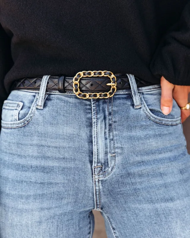 Brixton Quilted Belt - Black - FINAL SALE sold by Vici