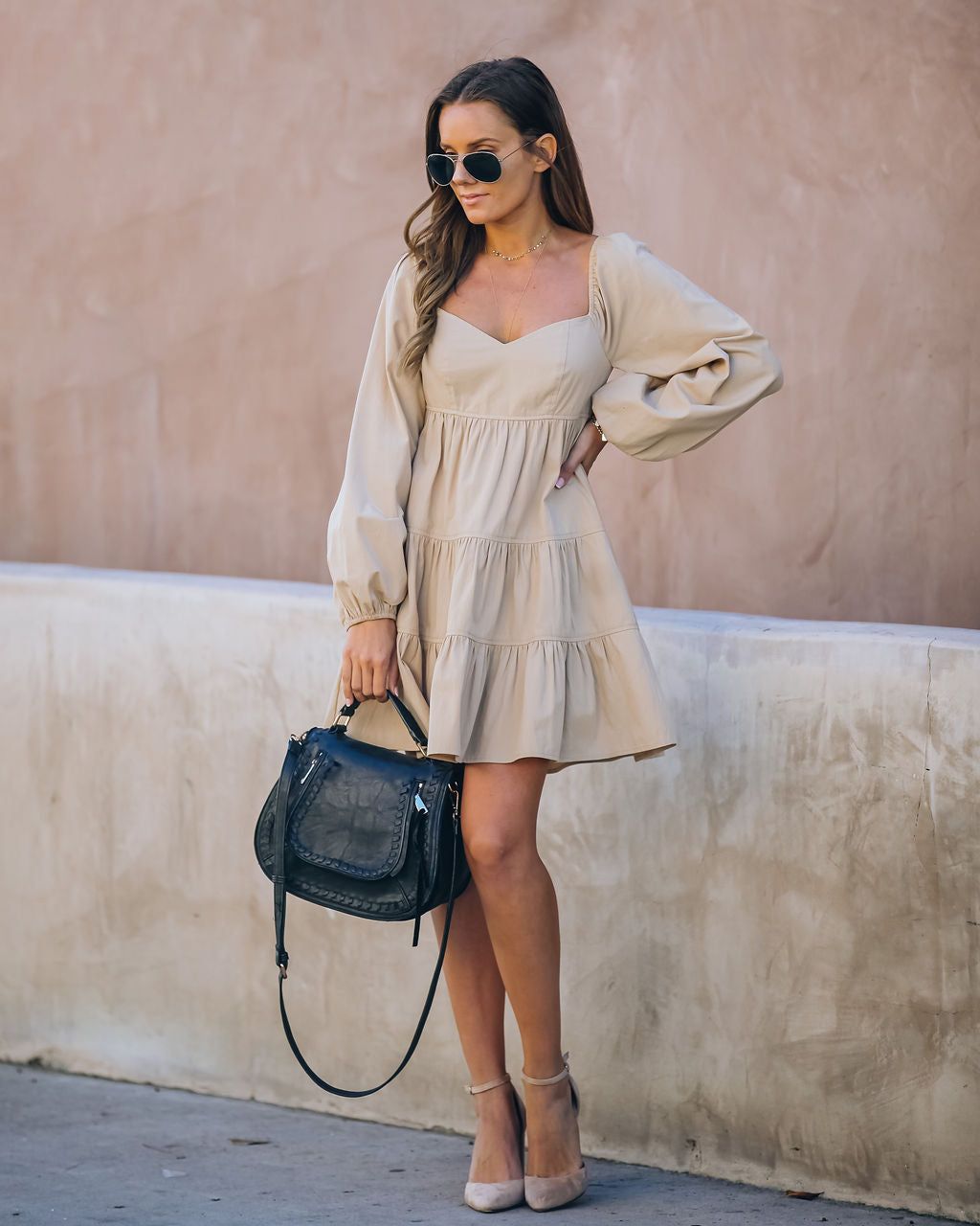 Goodness Cotton Pocketed Babydoll Dress - Khaki - FINAL SALE sold by Vici product image thumbnail 6