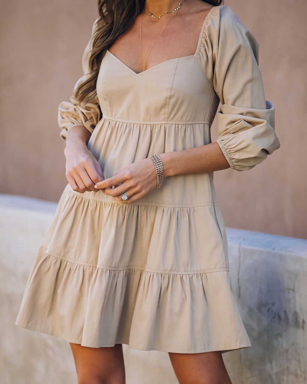 Goodness Cotton Pocketed Babydoll Dress - Khaki - FINAL SALE sold by Vici product image thumbnail 11