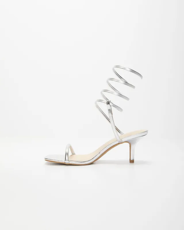 Sonica Spiral Wrap Heel - Silver - FINAL SALE sold by Vici