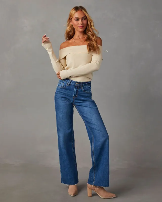 Yelissa Off The Shoulder Sweater - Ivory sold by Vici