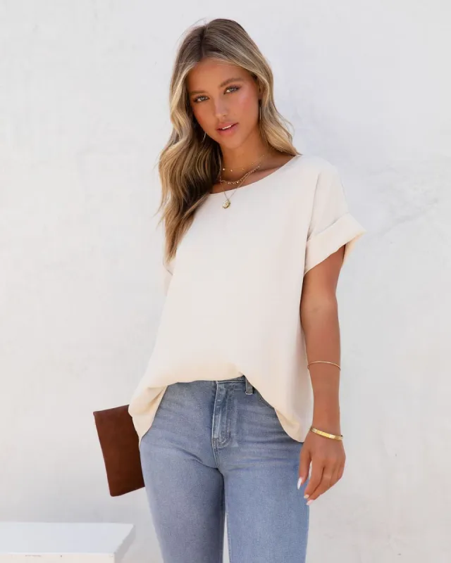 Kaycie Short Sleeve Blouse - Cream - FINAL SALE sold by Vici