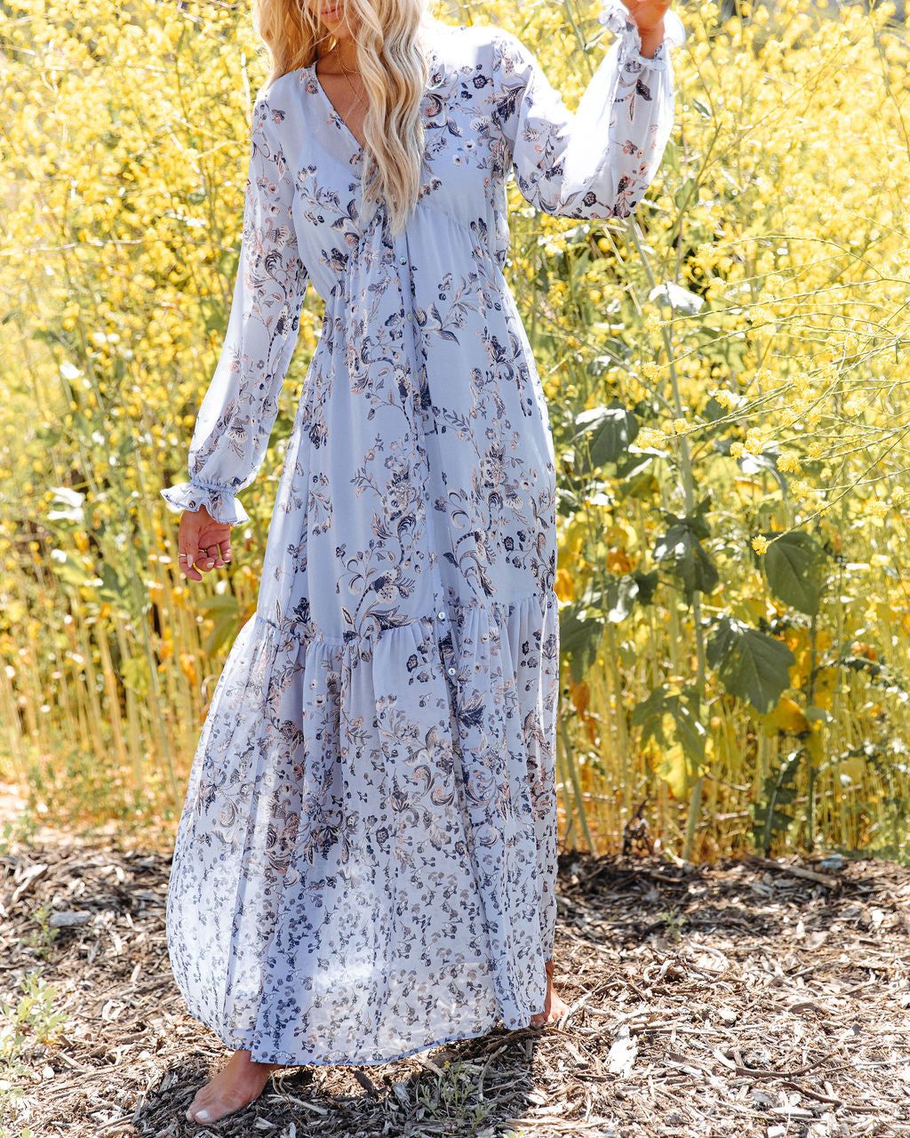 Dusty Dawn Button Down Paisley Maxi Dress - FINAL SALE sold by Vici product image thumbnail 6