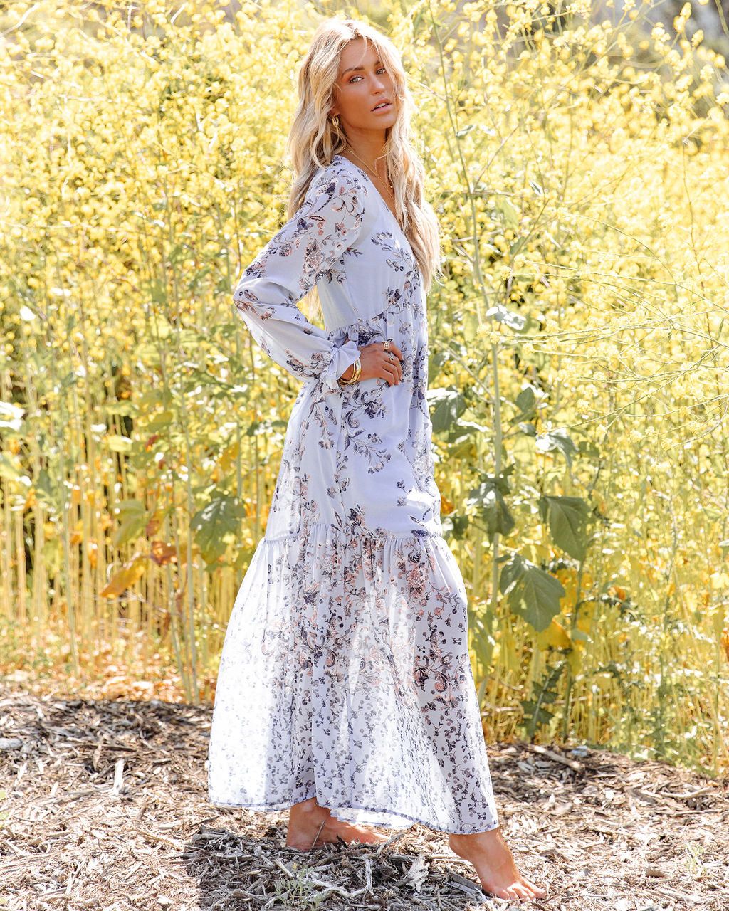 Dusty Dawn Button Down Paisley Maxi Dress - FINAL SALE sold by Vici product image thumbnail 7