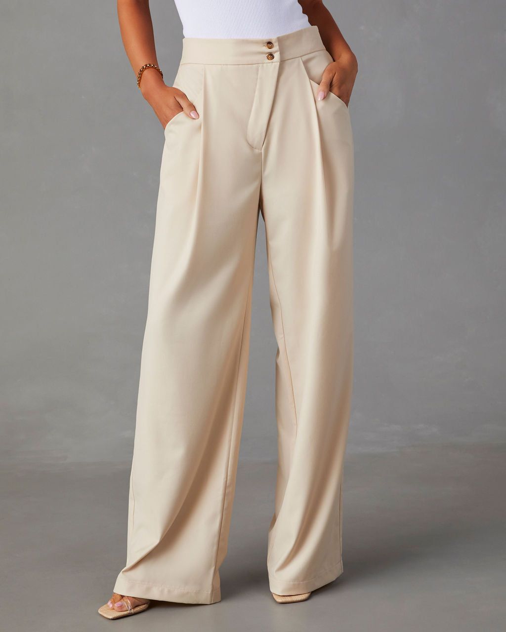 Summer Suiting Wide Leg Pants sold by Vici