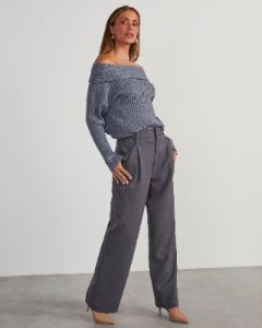 Office Influencer Trouser Pants - Grey sold by Vici