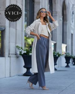 Office Influencer Trouser Pants - Grey sold by Vici