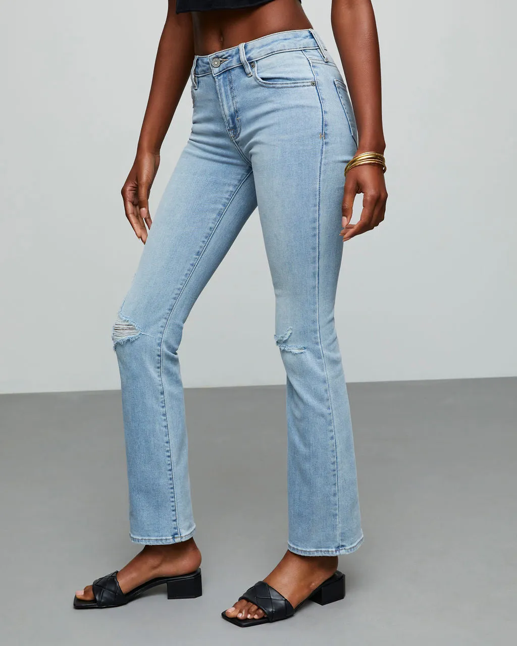 Matira High Rise Distressed Flare Jeans sold by Vici product image thumbnail 5