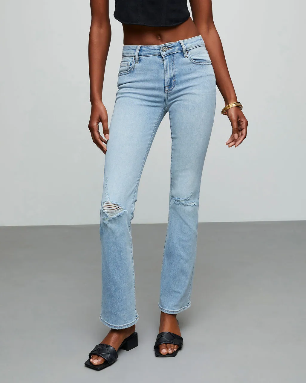 Matira High Rise Distressed Flare Jeans sold by Vici product image thumbnail 4