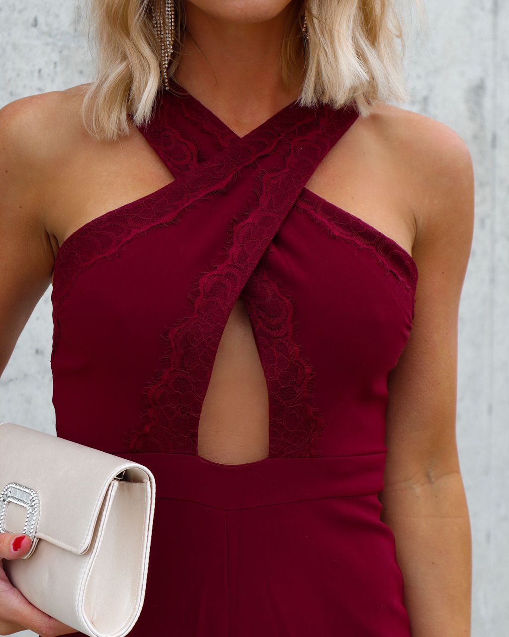 That'S Amore Lace Trim Cutout Jumpsuit sold by Vici product image thumbnail 2