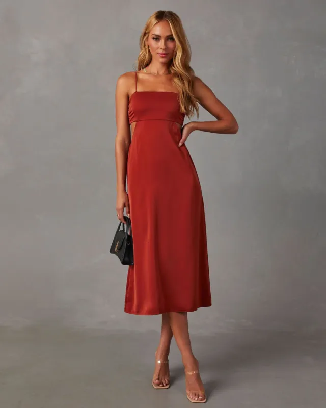 Burrows Cutout Midi Dress - Copper sold by Vici