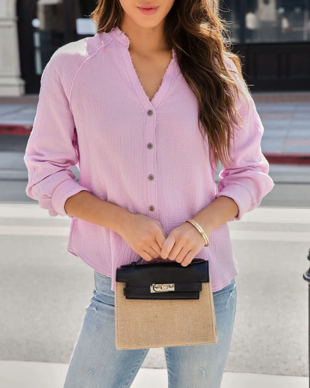 Pismo Ventures Textured Button Down Top sold by Vici product image thumbnail 3