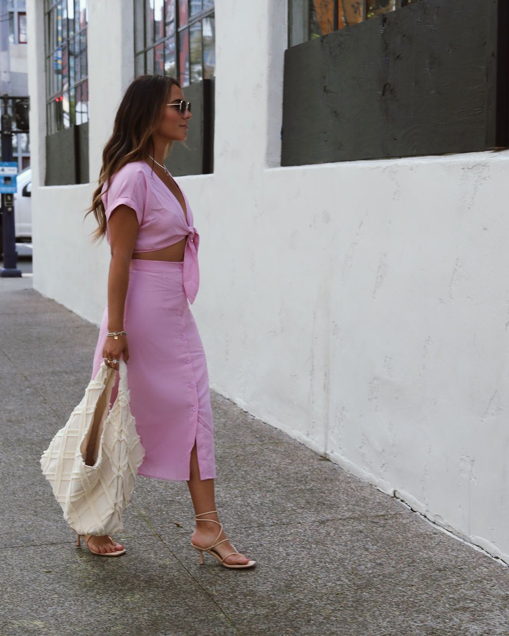 Ella Front Tie Crop Top And Midi Skirt Set sold by Vici product image thumbnail 3