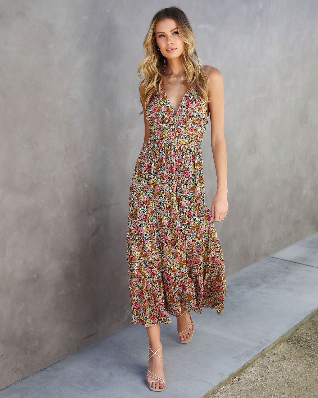 Bobby Floral Halter Midi Dress - SALE sold by Vici product image thumbnail 7