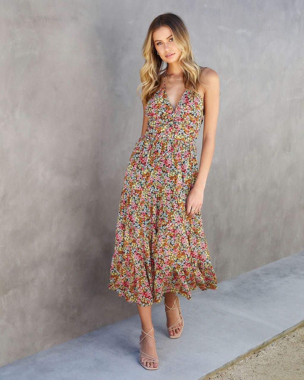 Bobby Floral Halter Midi Dress - SALE sold by Vici product image thumbnail 6