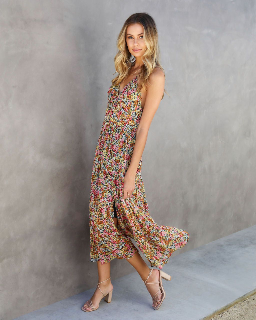 Bobby Floral Halter Midi Dress - SALE sold by Vici product image thumbnail 5