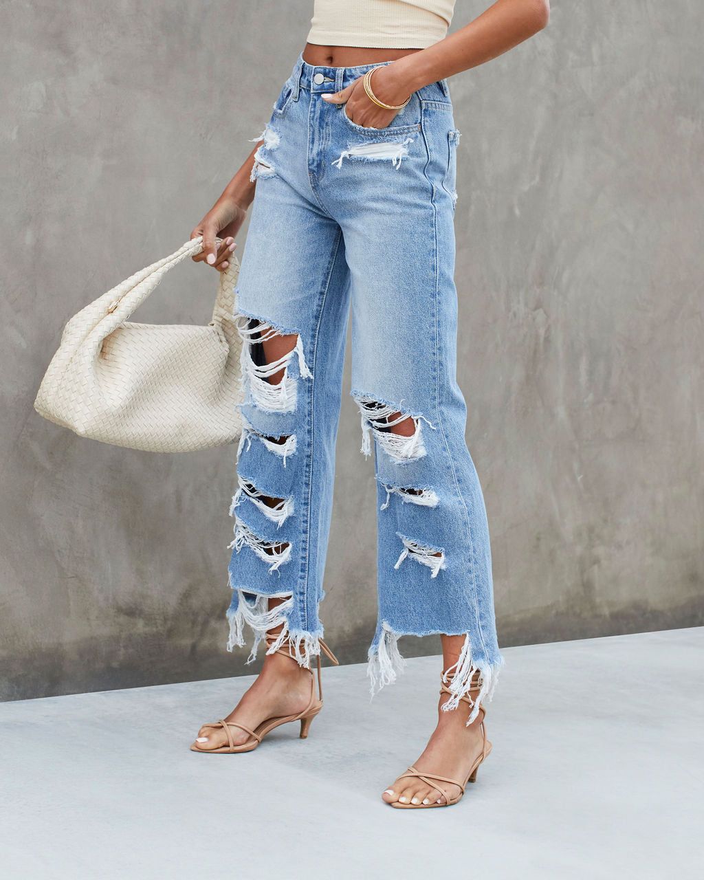 Hayes High Waisted Distressed Jeans sold by Vici product image thumbnail 5
