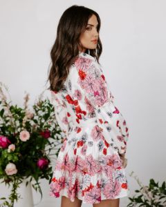 Katherine Floral Belted Tiered Mini Dress - FINAL SALE sold by Vici