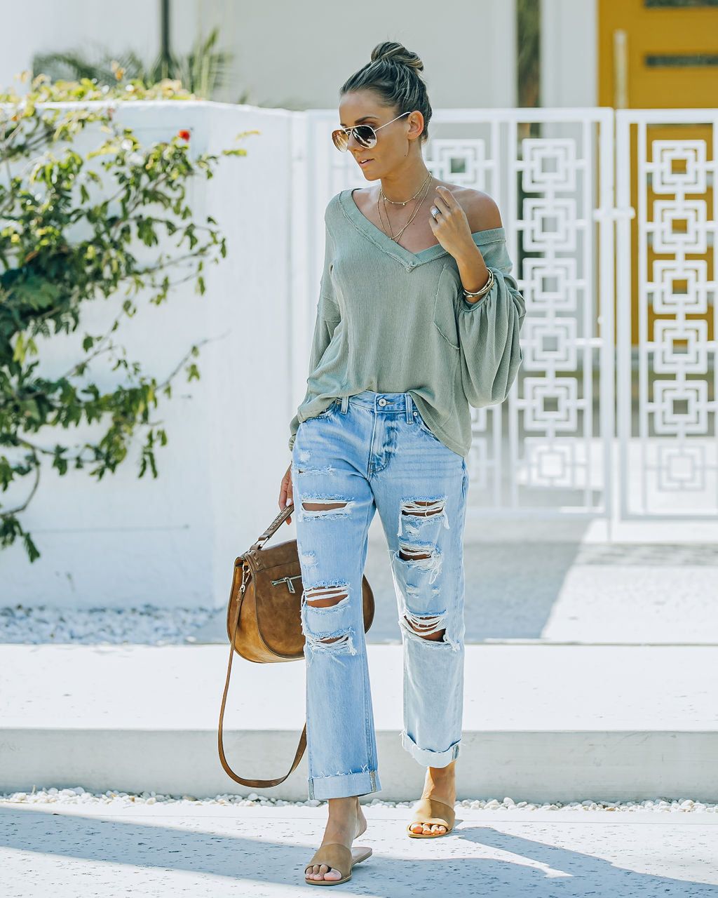 Dart Mid Rise Distressed Boyfriend Denim - FINAL SALE sold by Vici product image thumbnail 10